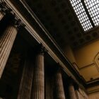brown concrete pillars indoors